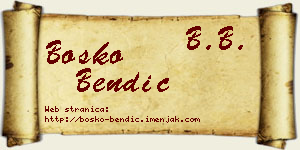 Boško Bendić vizit kartica